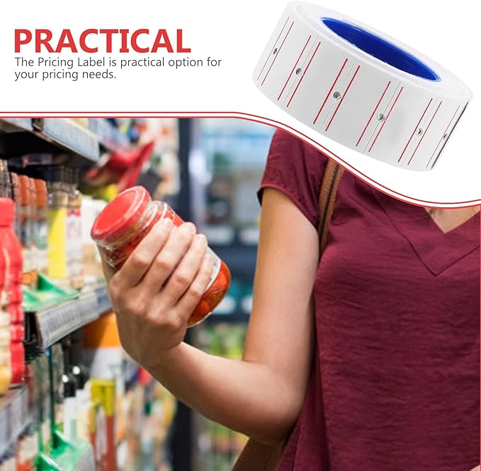 FRCOLOR 10 Rolls Supermarket Price Tag Paper for Price Gun Labeler Per Roll for Retail and Market Use