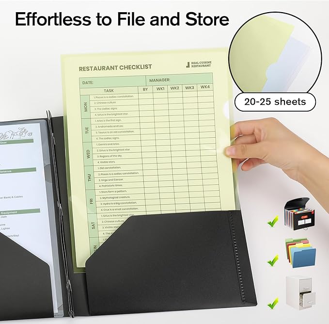 KTRIO 35 Pack Clear Plastic Folders Sleeves Project Pockets for Letter Size 8.5x11 Paper Document, L-Shaped Transparent File Jacket for School Office, Acid-Free Poly Plastic, 5 Colors