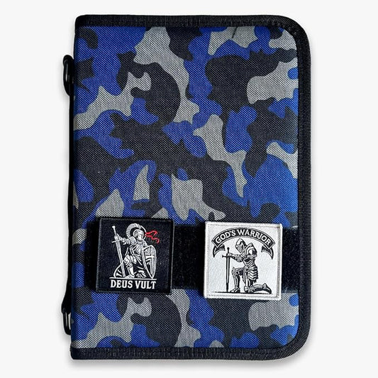 Tactical Bible Case for Men, Bible Cover for Men, Gift for Women, Bible Book Cover, Bible Cover Case with Patches, Great Christian Gift for Friends and Family (Navy)