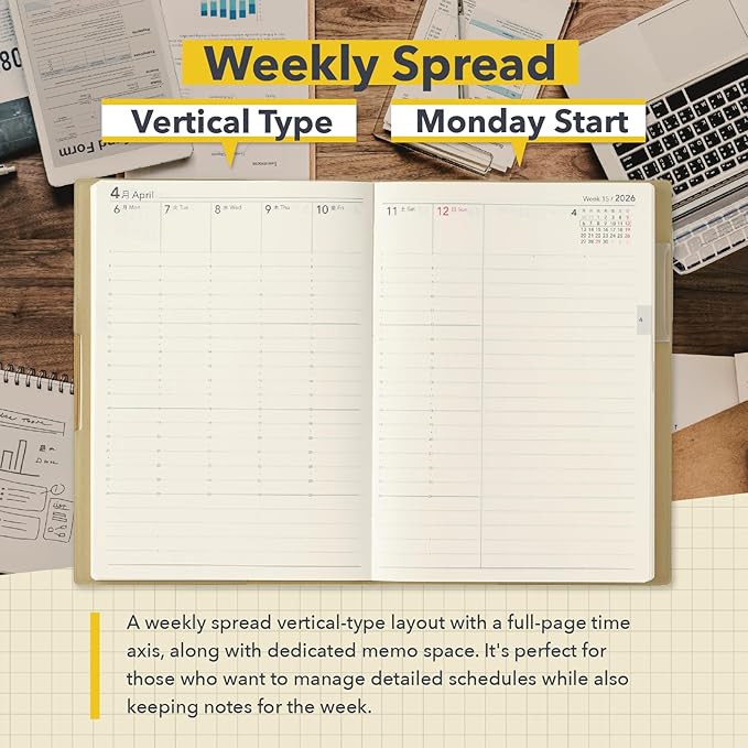 NOLTY Ecri Plus B6-7 Weekly Planner 2026, January Start, Japanese Edition, Pistachio, 2026-2313