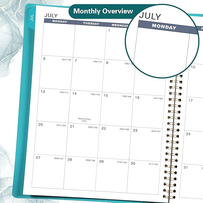 2026-2027 Weekly Appointment Book - Appointment Book 2026-2027 with Soft Cover, Jul 2026 - Jun 2027, 8.26"x 11.4", Daily/Hourly Planner with Tabs, 15 Minutes, Wirebound - Green