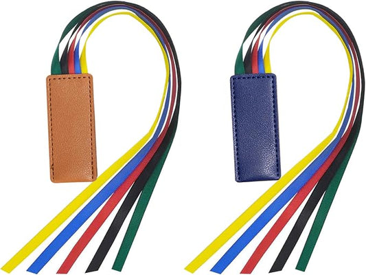 2Pcs Bible Bookmark, Bible Ribbons Christian Ribbon Bookmark, Bible Page Markers, Bible Accessories, Bible Markers, Leather Bible Bookmarks for Women & Men, Brown+Blue