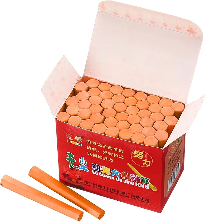PATIKIL 48 PCS Chalkboard Chalk, Dustless Chalk Small Bulk Colored Thin for Chalkboard Blackboard Teacher Classroom Adults Indoor Home Office Supplies, Orange