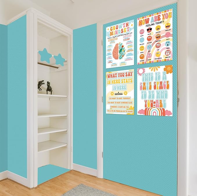 Inkspire Light Turquoise Bulletin Board Paper Roll,14.8FTx47IN Large Reusable Waterproof Erasable Classroom Wall Background Backdrop Paper,Fade-Resistant Fabric Wrapping School Decors Teacher Supplies
