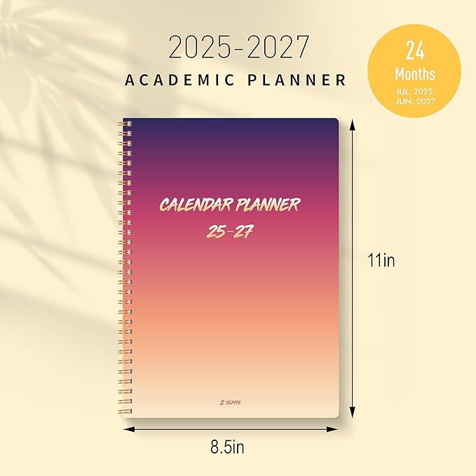 Monthly Planner 2026-2027, 2026 Calendar 18 Months Planner, January 2026 - June 2027, 8.5" x 11", 2026 Academic Calendar Hard PVC Cover with Spiral Bound, Perfect for School & Office for Women & Men