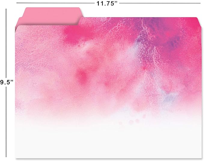 Current Brushstrokes File Folders Value Pack - Bulk Set of 24, 6 Pretty Decorative Designs, 1/3 Cut Tabs, Heavy-Duty Paper Stock, Office Supplies for Home & Work, 9-½” x 11-¾” Letter Size