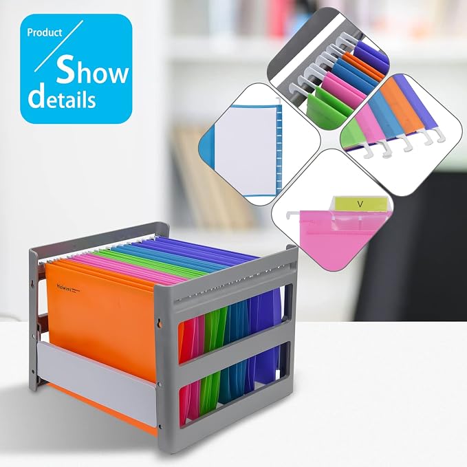 15 Pcs PP Hanging File Folders Letter Size,Hanging Folders with Tabs,File Folders for Filing Cabinet Hanging Files for Bulky Files,Medical Charts,Office AMD School Desktop File Storage