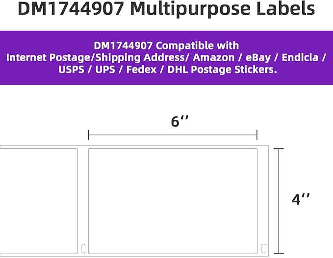 AveneMark 16 Rolls 3520 Labels Shipping Labels Compatible with Dymo Label Writer 4XL 1744907 Thermal Postage, 4"x6" Strong Adhesive & Perforated Replacement Labels for Rollo & Zebra Printers, 220/Roll