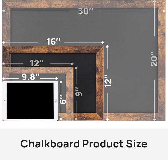 Magnetic Chalkboard, 12x16 Inches Blackboard for Wall, Black Dry Erase Board for School, Office, Home, Bar and Restaurant Menu