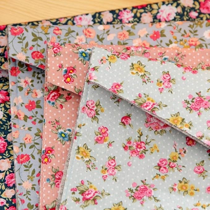 Funny live 4 Pcs Individualized Felt A4 Size Floral Pattern Document Folder with Snap Button Office Document Cash Coin Stationery Storage Organizer