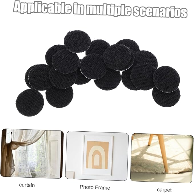 MAGICLULU 20pcs Adhesive Hook and Fasteners for Strong Self-Sticky Circles for Organizing Hanging Tools and Wall Decor Multi- Compatibility and Easy Installation
