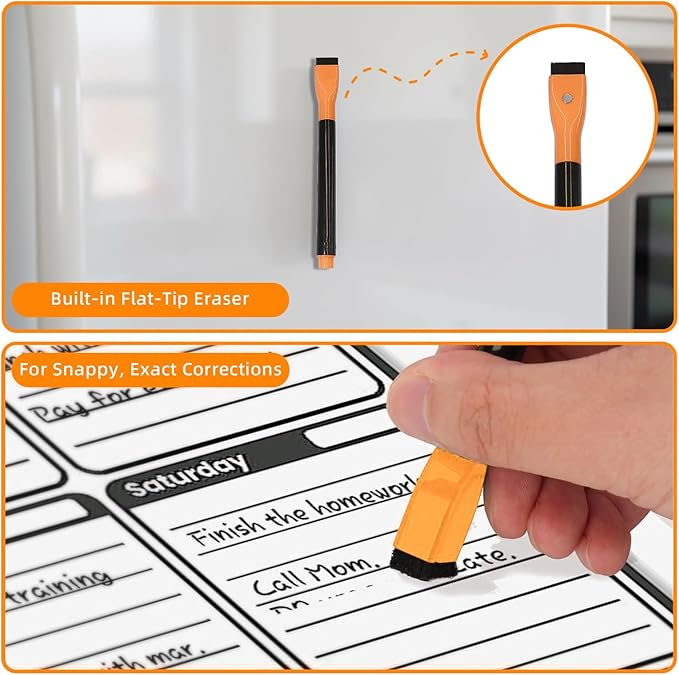 9-Colors Neon Liquid Markers for LED Drawing Board, Magnetic Erasable Markers-Compatible with LED Note/Writing Board, Acrylic Calendar, Glass Windows, Fluorescent Wet or Dry Erase Markers Fine Tip