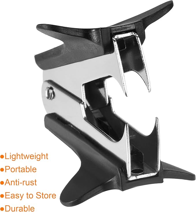 MECCANIXITY Staple Remover Tools, Staplers Puller Steel Jaw for Office Home Desktop Supply Accessory, Black Red Pack of 2