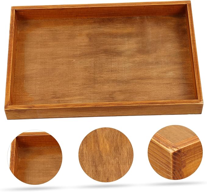 Homoyoyo Handmade Box Organizer Wooden Desktop Storage Office Supply Organizer for Desk