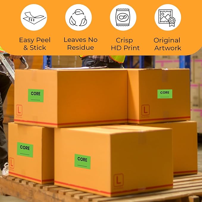 StickerJet Core – Warehouse Receiving Labels – 3"x5" Rectangle Labels – 500 Qty/Roll – Paper, Easy Peel and Stick, Strong Adhesive, No Residue, Made in USA