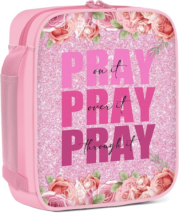 Bible Cover for Women, Bible Holder, Bible Cover With Handles, Bible Carrying Case, Bible Bags With Zipper and Pockets