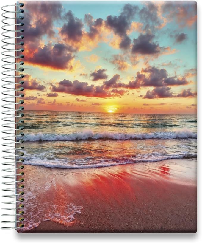 Tools4Wisdom Planner 2026-2027 - Dated April 2026-2027 June - Weekly Monthly Daily Academic Year Calendar with Stickers, Tabs, Pocket & Thick Paper - Spiral Bound 8.5x11 Hardcover - A6J7 - Sunrise Beach
