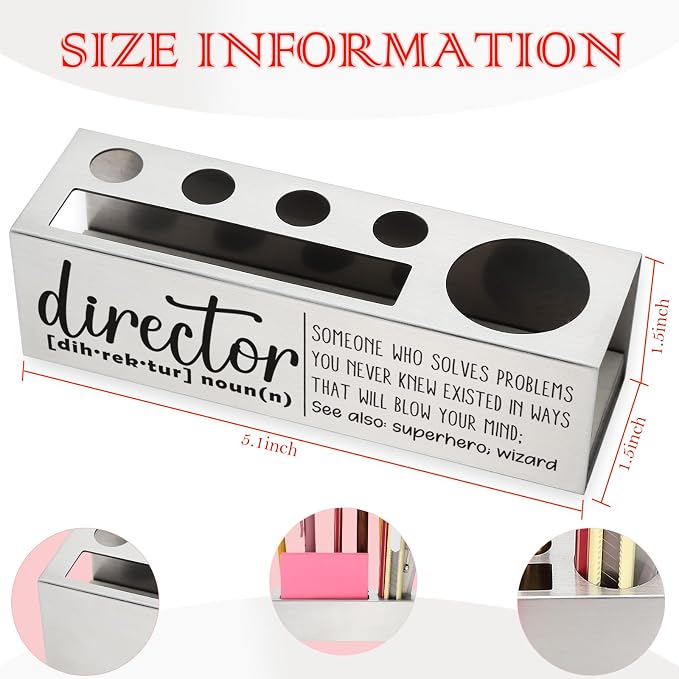 YODOCAMP Director Gifts, Thank You Gifts for Directors Pen and Pencil Holder for Desk, Appreciation Gift for Leaders, Inspirational Desk Organizer for Office Recognition TZC86