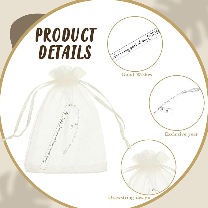 Outus 12 Set Appreciation Gifts for Women Men Bookmark with Chain and Gift Bags for Inspirational Teacher Coworker Valentine Graduation End of Year Retirement Leaving Gift (Thank You)