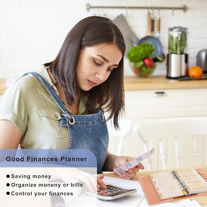 A6 Budget Planner Refill, 82 Sheet [2026] Colorful Weekly Monthly Planner Calendar Inserts 6 Hole Expense Budget for A6 Binder Cover, Money Envelopes Organizer for Wallet, Cash Saving -Autumn