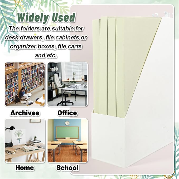 Whaline 36 Pack Sage Green Hanging File Folders Letter Size Solid Green File Pockets with Tab for Home Office Classroom Supplies, 9.2 x 12.8 Inch