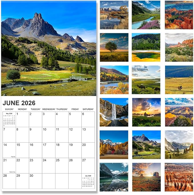 2026-2027 Calendar for Wall, National Parks Calendar 2026-2027 from June 2026 - December 2027, 12" x 24" Opened 19 Months Calendar, Full Page Months Thick & Sturdy Paper for Gift Perfect Organizing & Planning