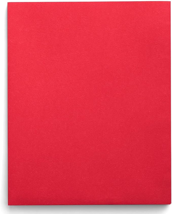 Staples Smooth 2-Pocket Paper Folders, Letter Size, Red, 25-Pack, Durable Folders for School & Office