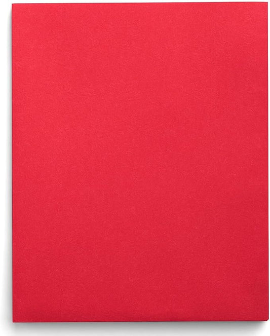 Staples Smooth 2-Pocket Paper Folders, Letter Size, Red, 25-Pack, Durable Folders for School & Office