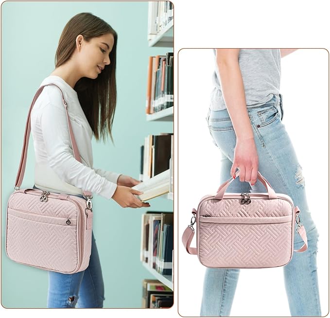 Aplufine Large Bible Case for Women-Bible Covers-Bible Carrying Case-Book Bags and Totes for Women with Detachable Shoulder Strap, Bible Gift