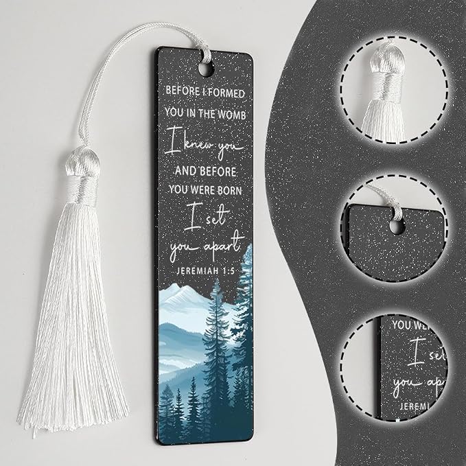 Christian Affirmation Bookmark, Meaningful Gift for Believers, Soul - Stirring Present for Spiritual Readers, Believer Appreciation Gift, Unique Mountain Forest & Scripture Design Bookmark, WCB35