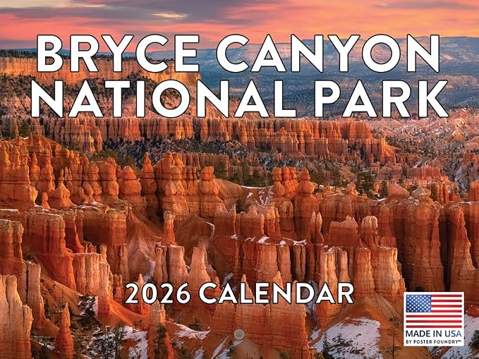 Bryce Canyon National Park Calendar 2026 Monthly Wall | American Made In The USA