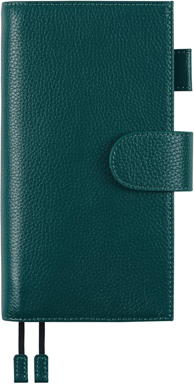 Moterm Leather Cover for Hobonichi Weeks - Fits Hobonichi Weeks/Weeks Mega, with Back Pocket (Pebbled-Deep Teal)