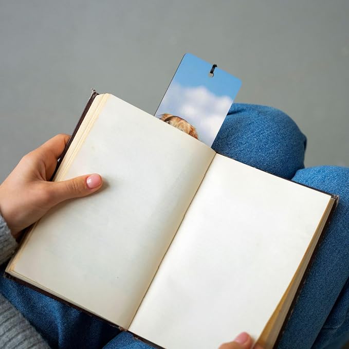 Custom Double-Sided Printed Wooden Bookmarks with 1 Photo & Text, Personalized Design Add Your Own Text/Photo/Logo, Diary Accessories Birthday Presents for Men Women Presents for Book Lovers