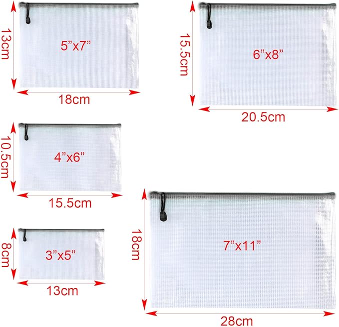 Oaimyy-20 PCS-3"x 5" inchs-Zipper Pouch, Puzzle Storage Bag Plastic Zip Pouches File Folders Bags for Organizing,Office Supplies, Board Game Organization,Home Storage-Black