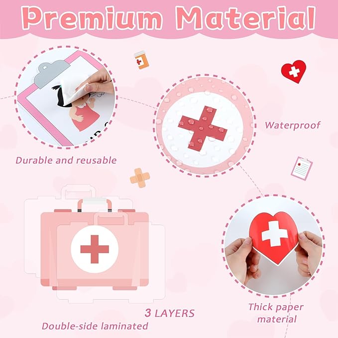 party greeting School Nurse Theme Bulletin Board Set Nurse Classroom Decoration Nursing Paper Cutouts Health Bulletin Board Boarder for Office Wall Art Hospital Medical Healthcare Nurses Day Supplies