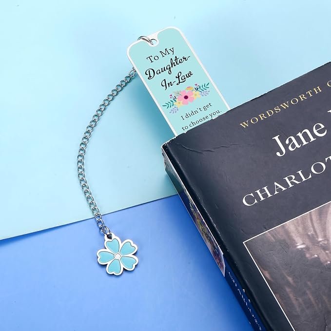 Future Daughter in Law Gifts from Mother in Law Daughter in Law Bookmark Birthday Wedding Gift for Daughter-in-Law Christmas Bridal Shower Gifts for Bride Book Lovers Stocking Stuffers Metal Bookmarks