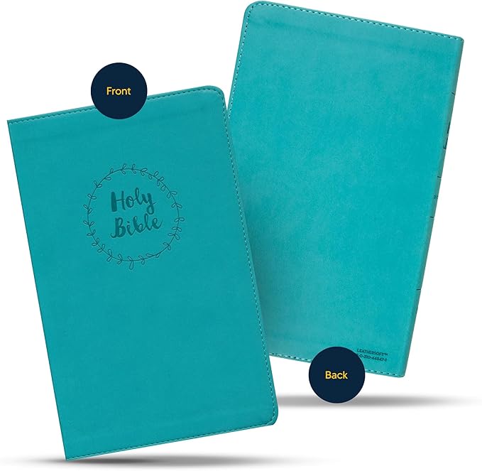 Personalized NIV Thinline Holy Bible Medium Print Size | Includes Engraved Name on Lower Right Corner of Faux Leather Cover | Custom Gift for Christian & Religious Celebrations | Teal