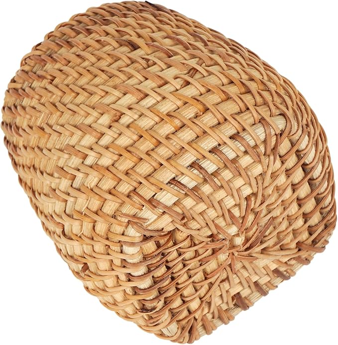SHIDOW Handmade Rattan Pencil Holder, Wicker Pencil Holder, Tea Tools Holder, Tea Cup, Desk Cup Holder, Toothbrush Cup for Small Items, Office and home Desktop Organizer (Style B)