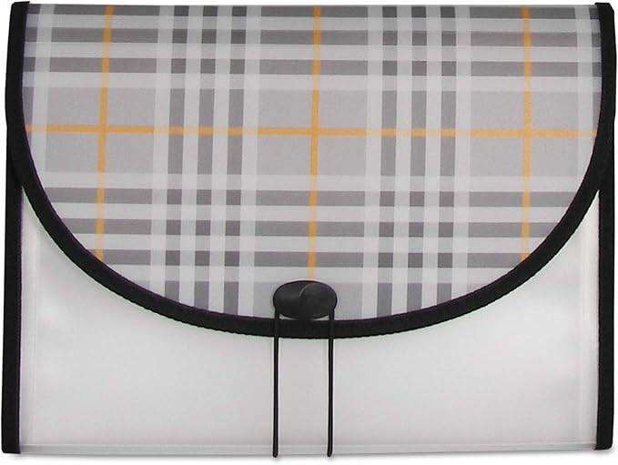 C-Line 13-Pocket Expanding File, Includes Tabs, Letter Size, 1 Expanding File, Plaid Design (58312)