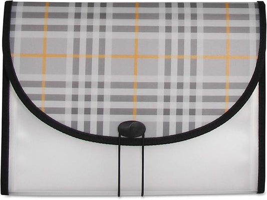 C-Line 13-Pocket Expanding File, Includes Tabs, Letter Size, 1 Expanding File, Plaid Design (58312)