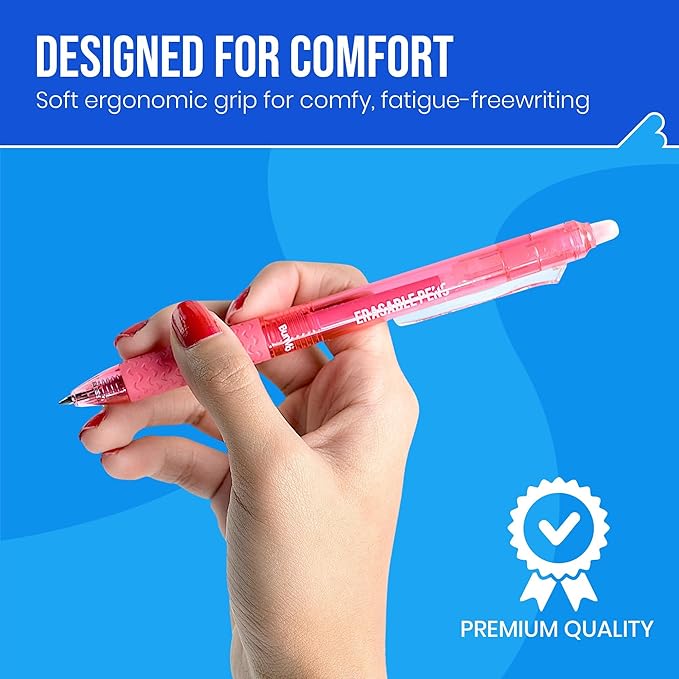 BUNMO Erasable Gel Pens - Multicolor Erasable Colored Pencils for Smooth Writing & Drawing - Gifts for Teens - 10 Colorful Pens with 10 Refills Included