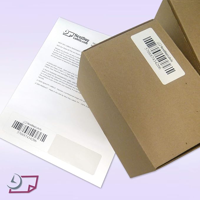 Next Day Labels - Integrated Labels Laser Form with Label Combination (3-1/2 x 1-1/2" | 2 Labels | Case of 1500)