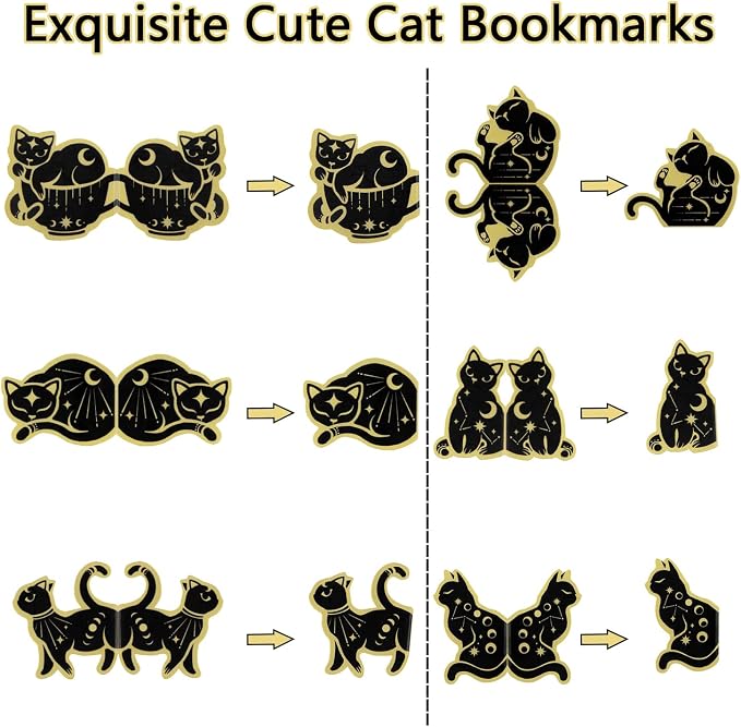 12 PCS Magnetic Cat Bookmarks, Book Markers for Reading, Bookmarks Bulk for Teens, Book Lovers Gifts, Reading Present