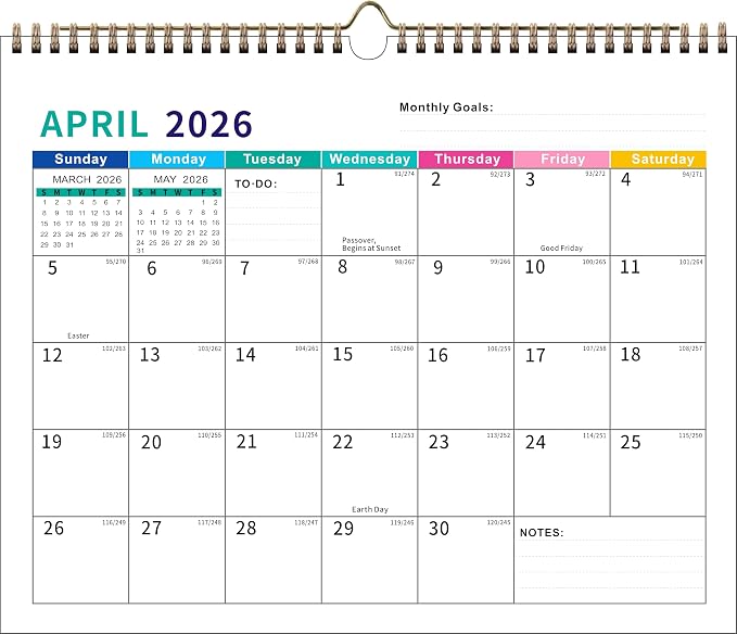 2026 Paper Wall Calendar, Jul 2025 to Dec 2026 18 Months Calendar 2025-2026 Calendar with Planner, 2026 Calendar for Office, Family and School，14.5" x 11"