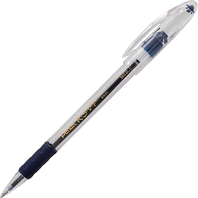 Pentel R.S.V.P. Ballpoint Pen, Medium Line, Assorted Ink (BK91BP6M) (Pack of 1, 6 Count Total)