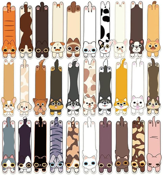 30 Pcs Cat Dog Bookmarks Cute Cats Dogs Theme Paper Bookmarks for Adult Cats Dogs Book Markers for Students Teachers School Home Office Reading Book Lovers,30 Styles