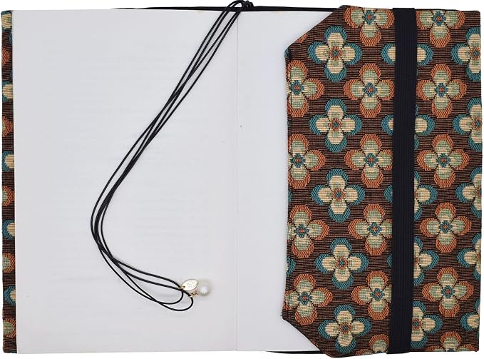 BLBMH 6x9 Bible Book Cover for Women, Non-Stretch Fabric Protector for Paperback, Handmade Soft Cloth Sleeve for Journals Notebooks | Privacy Reading Gift - Vintage Flowers Brown