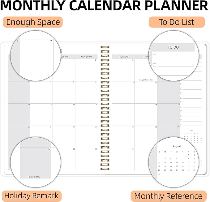 Monthly Planner 2025-2027, July 2025 - June 2027, 7" x 9", 2 Year Calendar 2025-2027 Monthly Planner, 24 month Calendar Perfect for School & Office
