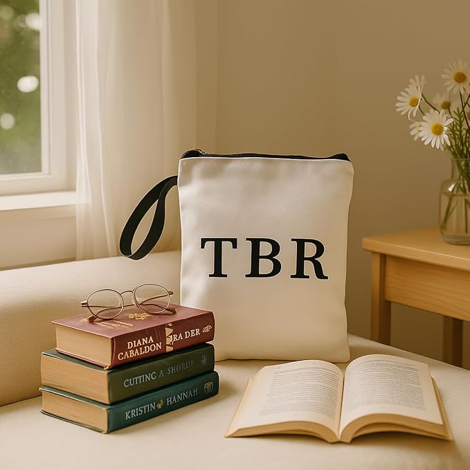 Feifeiya 2 Pcs Book Sleeves to Be Read Canvas Book Cover Pouches with Zipper Washable Front Pocket Gifts for Books Lover Reader Reading
