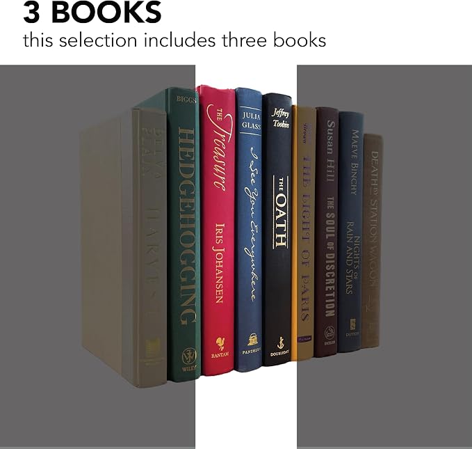 Decorative Accent for Home Decor – Real Books by Color® Interior Styling Piece for Bookshelf, Coffee Table, Design Display (Set of 3, Multicolor)